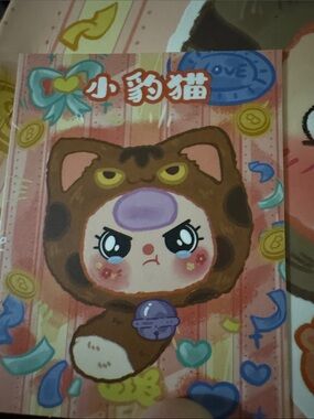 New Baby Three Fortune Cat Zipper Bag blind box opened for card reveal